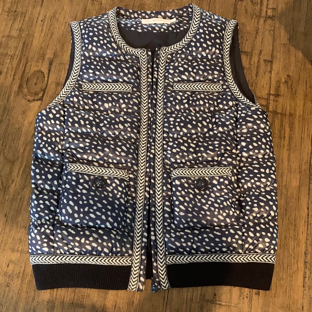 TORY BURCH Blue Macy In Polka Dot Women 4 Vest